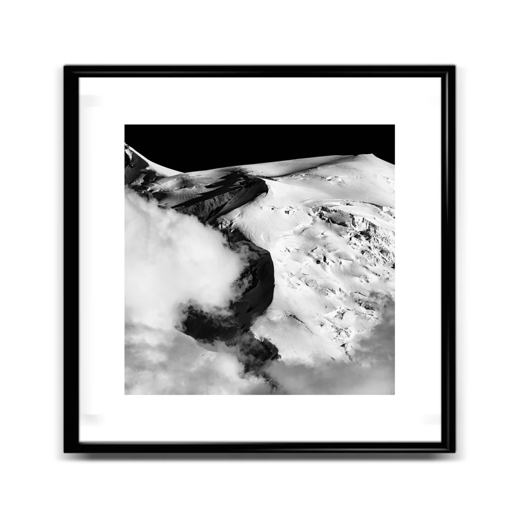 Photo glacier noir et blanc Mont Blanc