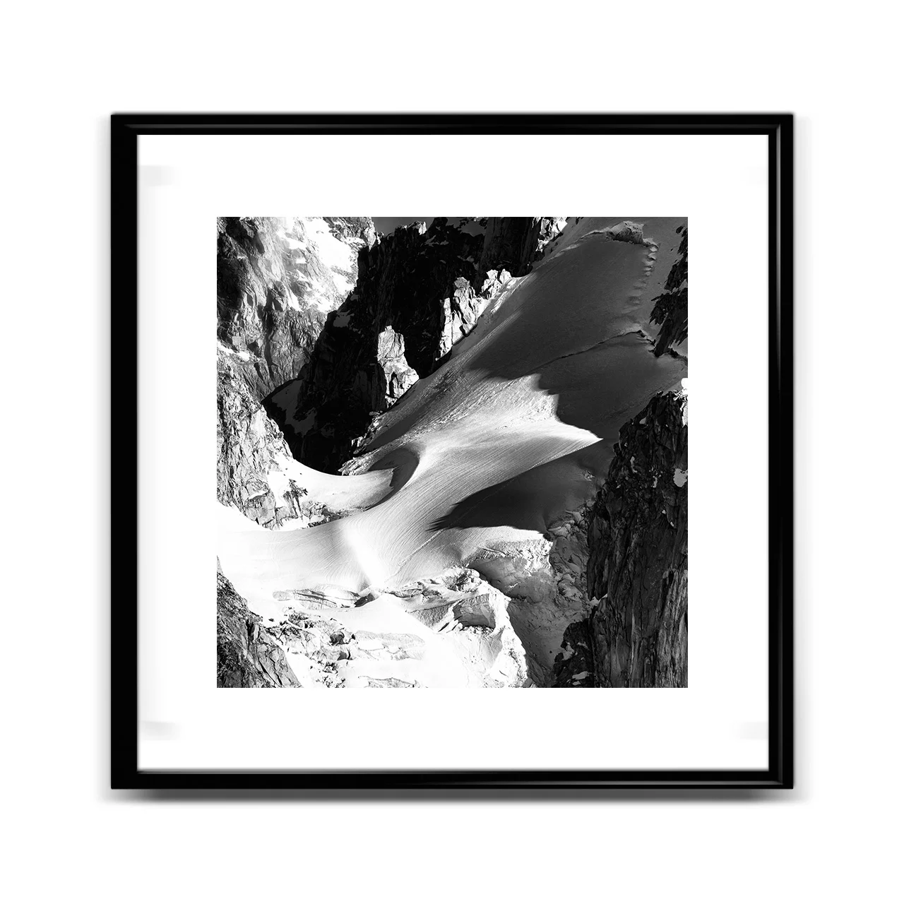 Photo glacier noir et blanc Chamonix