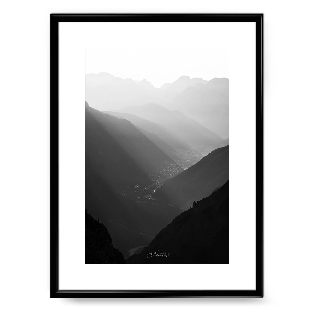 Photo glacier noir et blanc Dolomites Auronzo