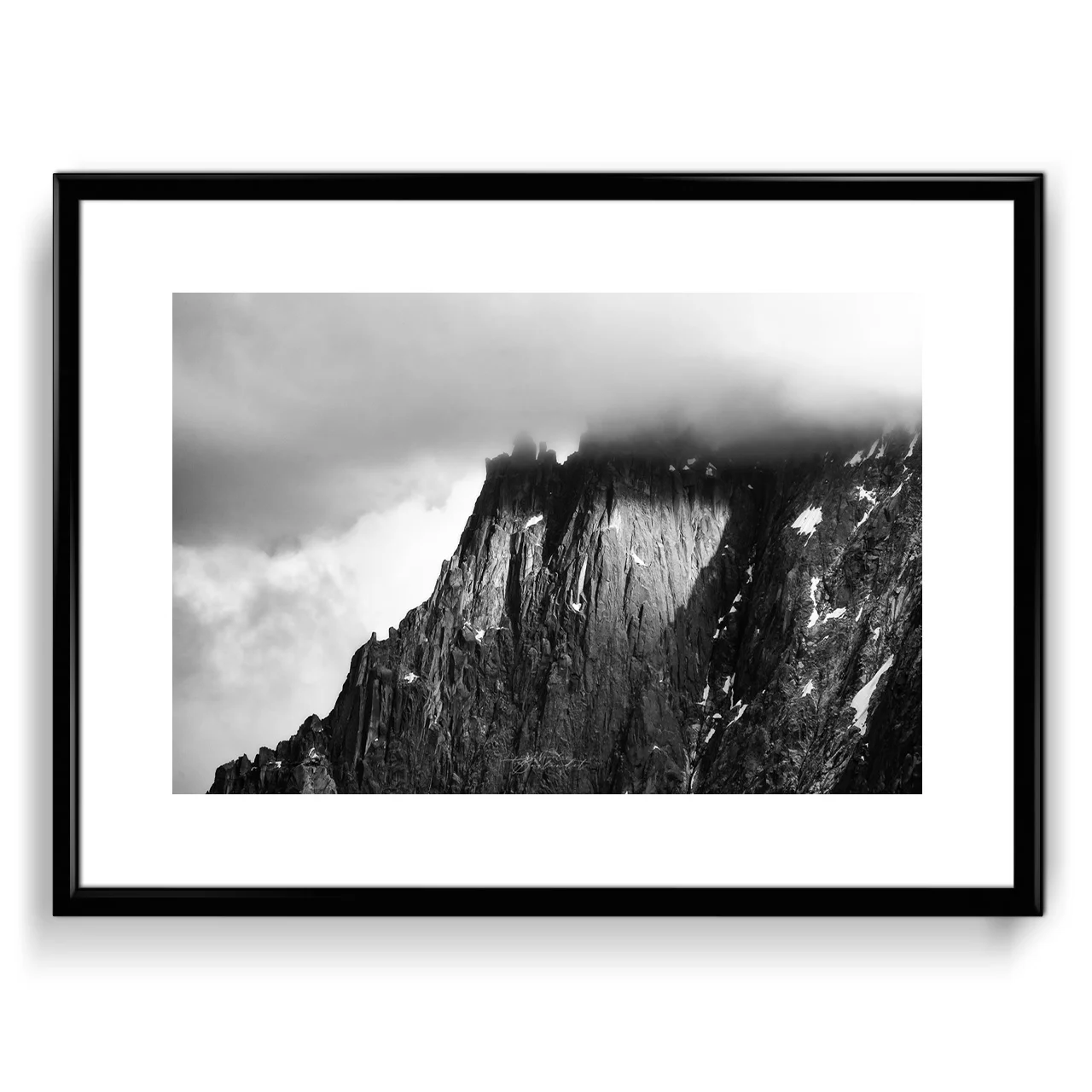 Photo montagne Chamonix noir et blanc
