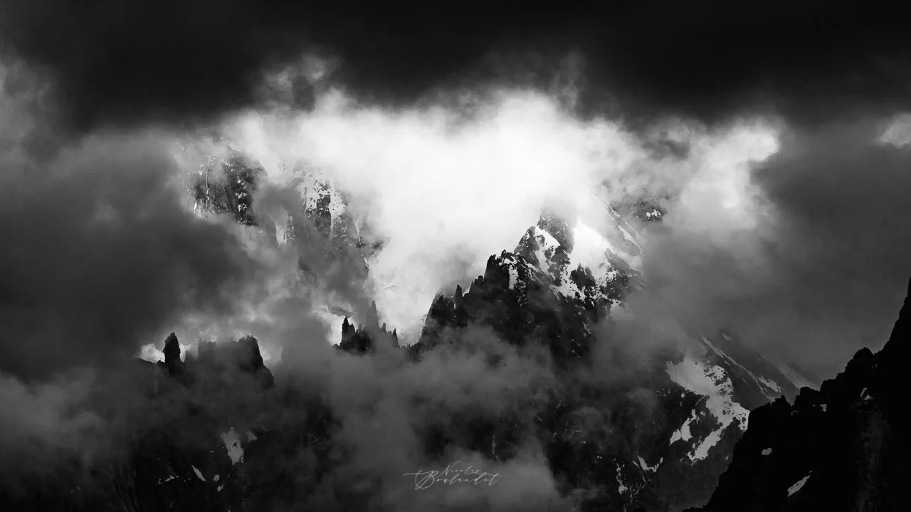 Les Périades Les periades massif du mont blanc photo Noir et Blanc